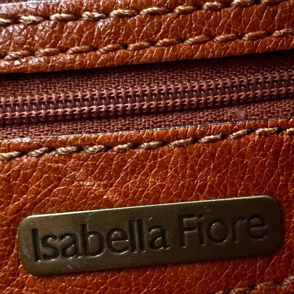 Vintage Y2K Isabella Fiore Summer of LOVE Cognac Leather Boho Handbag - Picture 8 of 9